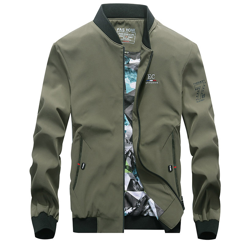 2019 nueva chaqueta transfronteriza delgada suelta más tamaño chaqueta de los hombres cuello de béisbol chaqueta casual abrigo hombres