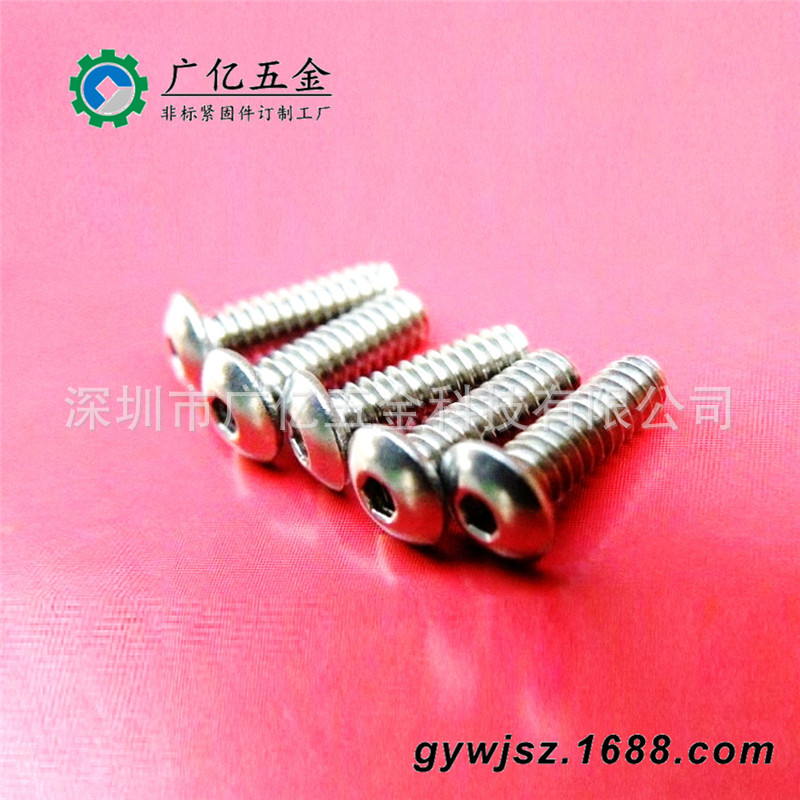 SUS316内六角螺丝钉  盘头内六角螺杆  不锈钢304圆头内六角螺钉