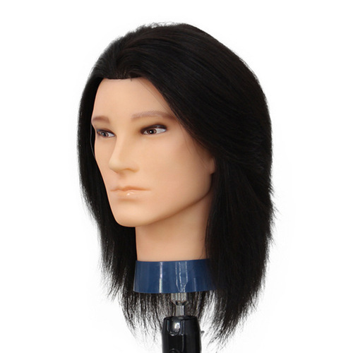 Men's hairdressing training, real apprentice model head, perm, dyeing, bleaching, hair cutting, real hair practice head model, doll head