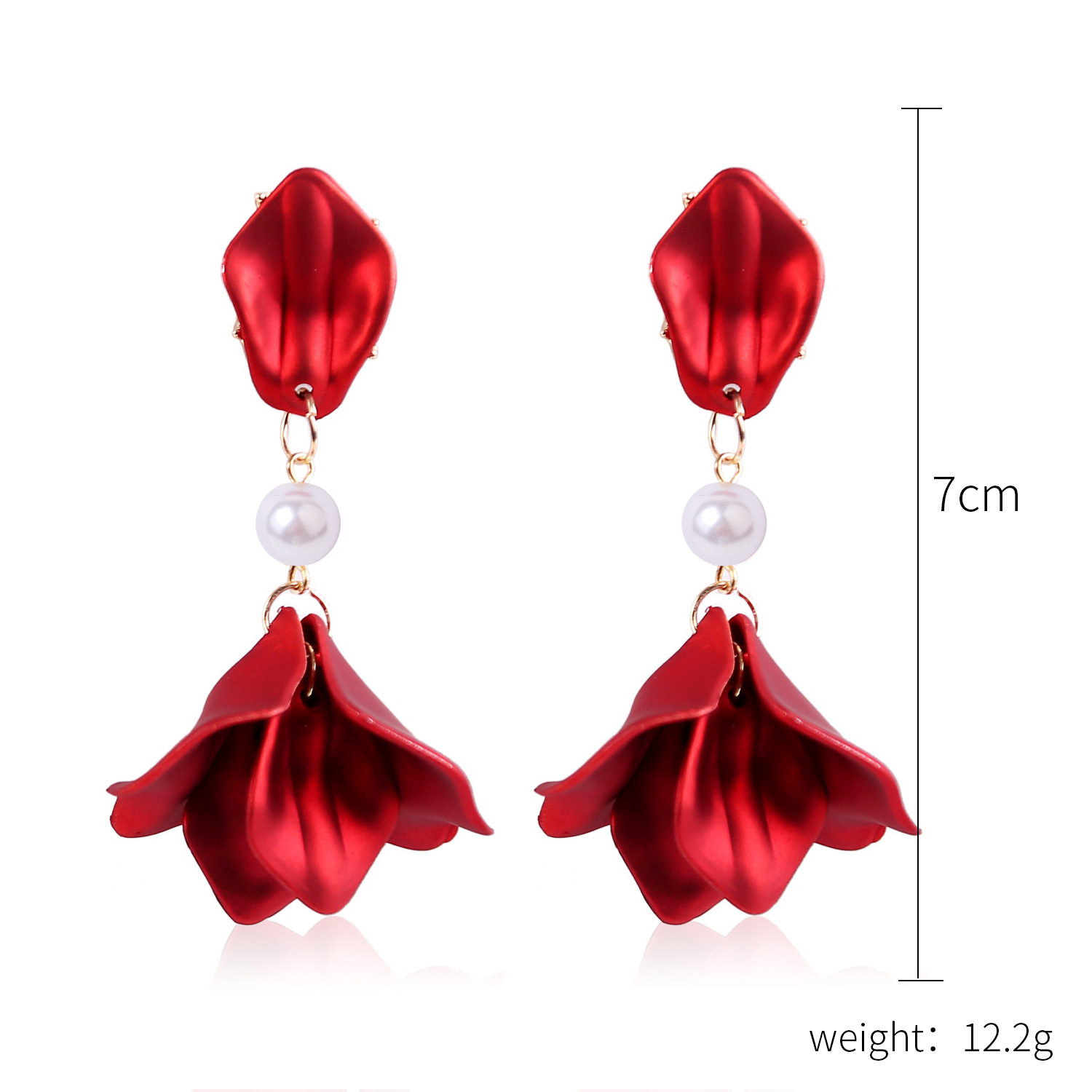 Flower Pattern 1 Pair Elegant Lady Flower Resin Drop Earrings