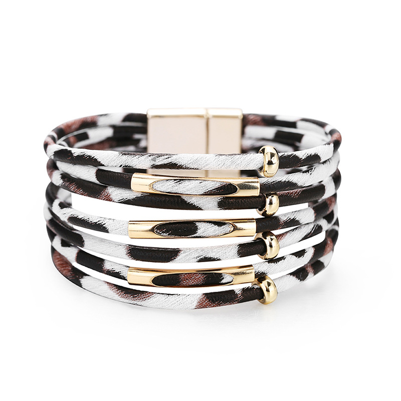 Creative Multi-circle Leopard Print Multi-layer Bracelet display picture 1