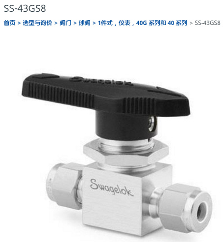 世伟洛克SS-43GS8直通球阀