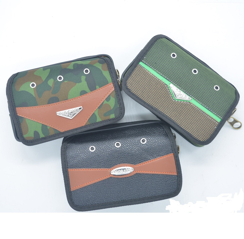 牛仔布 双拉链挂腰包 翻盖大号厚款 双层手机腰袋 烟包钱包 批发|ms