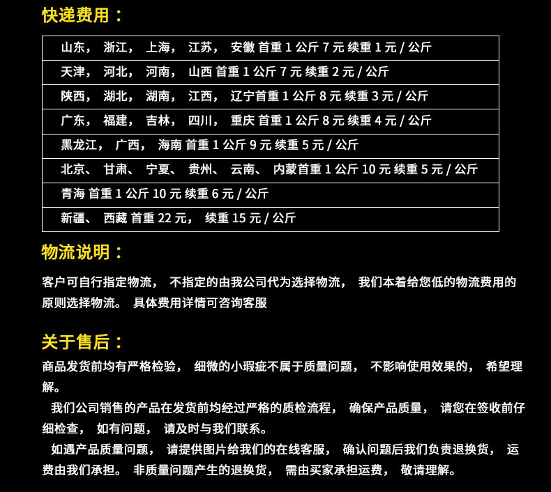 运费说明