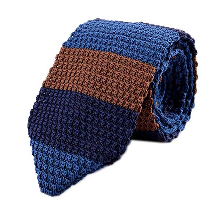 Knitted Tie Men's Jacquard British 7cm Arrow Shaped Wool Tie Stripe_voghion.com