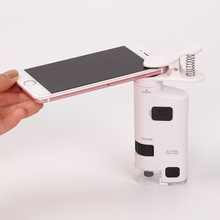 新款100倍-150倍可调节手机万能夹便携显微镜 高倍高清变倍放大镜