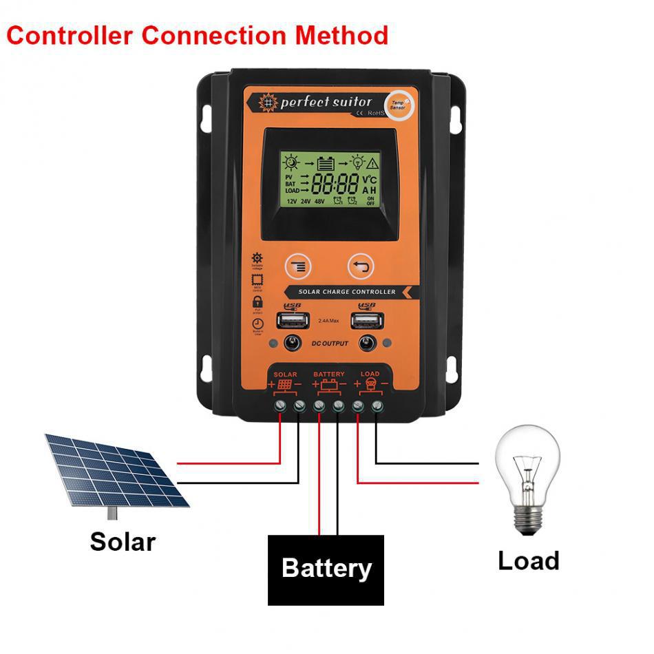 新爆款PWM太阳能控制器12V24V30A 50A 70A太阳能电池充放电控制器详情8