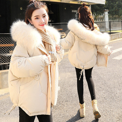 中长款连帽棉服2019冬新款韩版学生休闲棉衣小个子宽松网红棉服女|ms