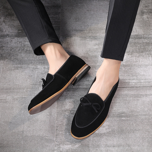 British Versatile Genuine Matte Men's Shoes Fashion Bow Trendy Men's Shoes