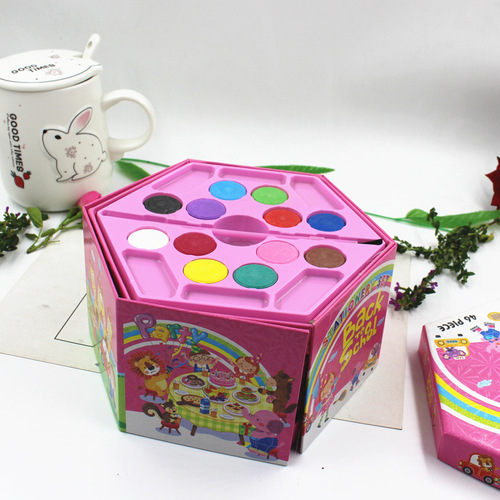 Wholesale 46-piece set of children's rotating paintbrush set Creative stationery Kindergarten and primary school art watercolor set