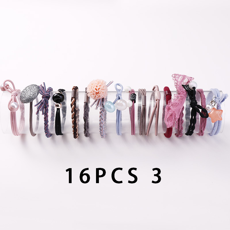 Fashion Geometric Letter Bow Knot Rubber Hair Tie 1 Set display picture 3