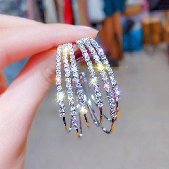 Electroplating Gold Plating Process Alloy Ear Needle Material 1 Pair Elegant Lady Geometric Plating Inlay Alloy Artificial Gemstones Drop Earrings