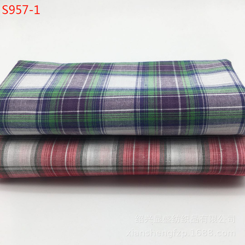 现货批发 40支全棉色织格子布 时尚衬衫面料裙子面料 童装面料