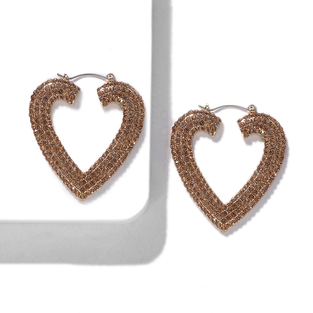 Fashion Alloy Diamond Heart Earrings display picture 5