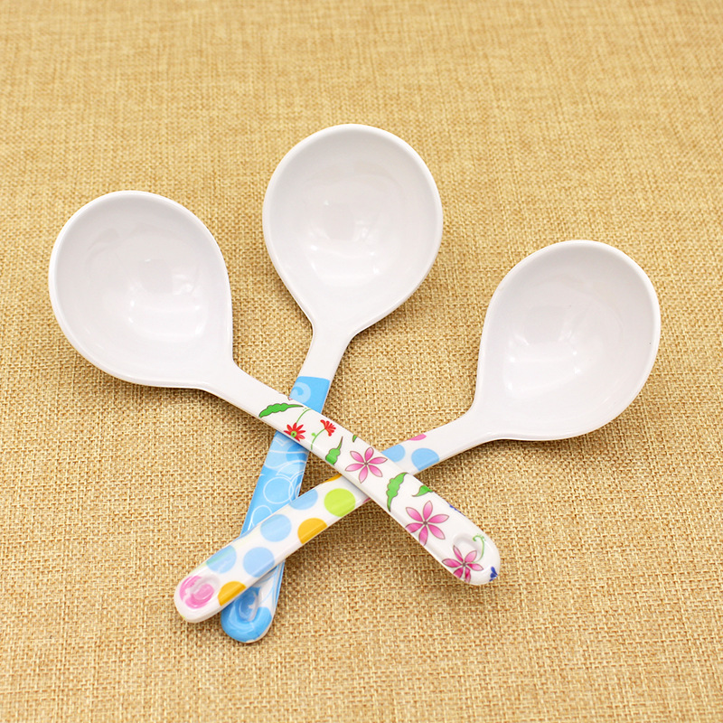 家用可爱饭勺塑料长柄大汤勺调羹仿陶瓷餐具勺子日式加长汤匙粥勺|ms
