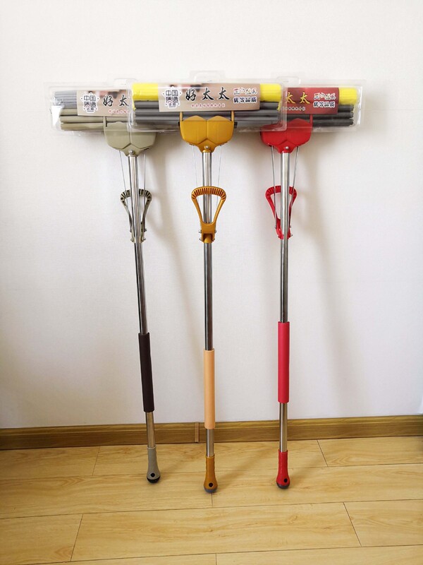 38cm Reinforcing Rod Household Rubber Cotton Large Mop Roller Water Absorbent Sponge Mop Large Straight Rod