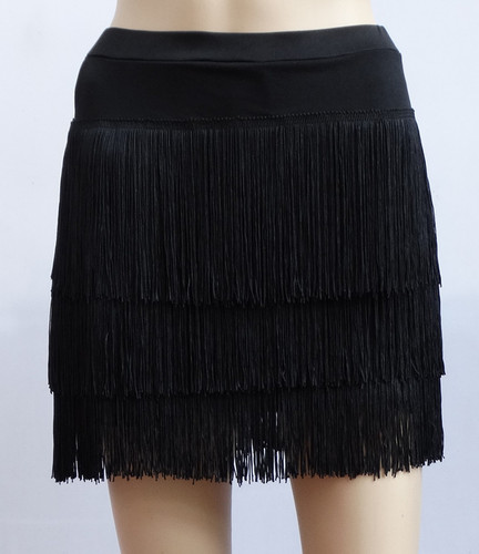 Women Black red blue Fringe Latin dance skirt adult half-length tassel dance skirt latin dance costumes for female rumba salsa chacha dance skirt 