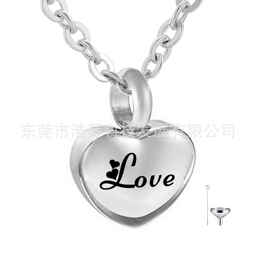 Трансграничные горячие продажи памятных родственников домашнее животное пепел ожерелье Мода флакон духов кулон из титановой стали в форме сердца пепел кулон