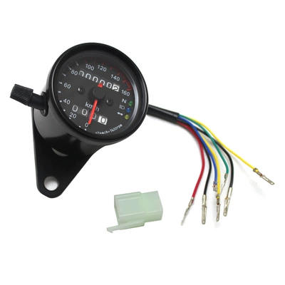 Export Quality All-Metal Casing Motorcycle Retro Modified Universal Dual-Speedometer Odometer Speedometer for Riding (Motorcycle Safety Supplies)