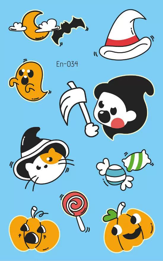 Children's ecological tattoo stickers, Amazon, halloween