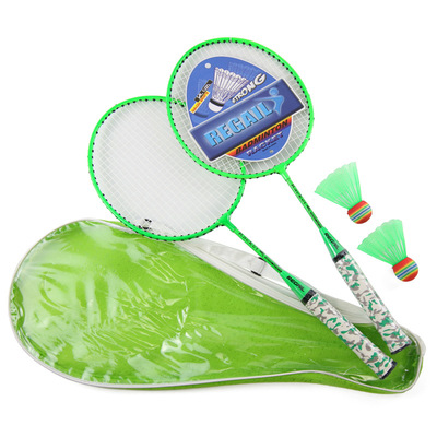 批发3-12岁儿童羽毛球拍套装 亲子娱乐羽毛球拍带羽毛球三色可选