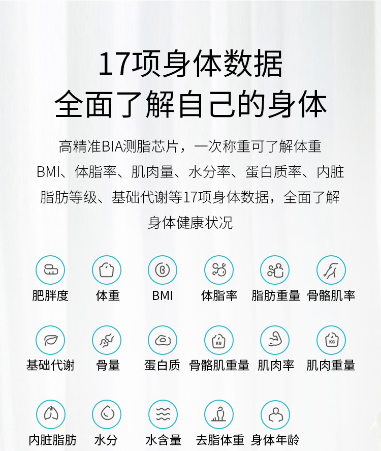 Body Weight Scale Household Body Fat Scale Accurate Electronic Scale Human Body Scale Rechargeable Compact Jingdong Health App Connected Customizable