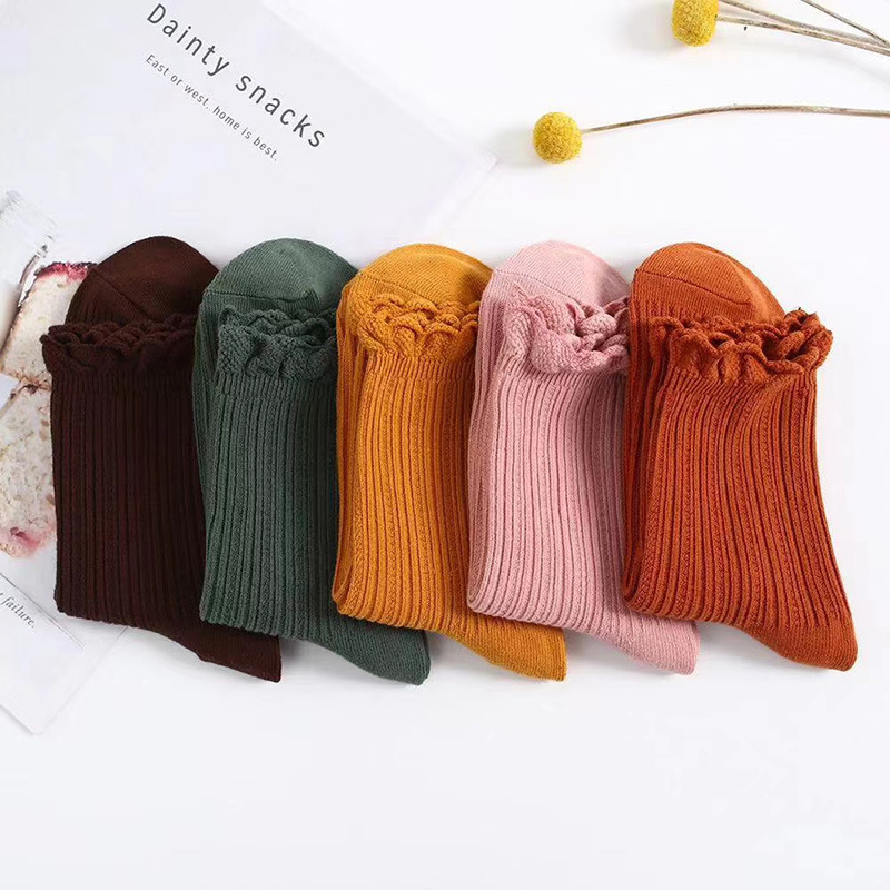 木耳边双针女袜3