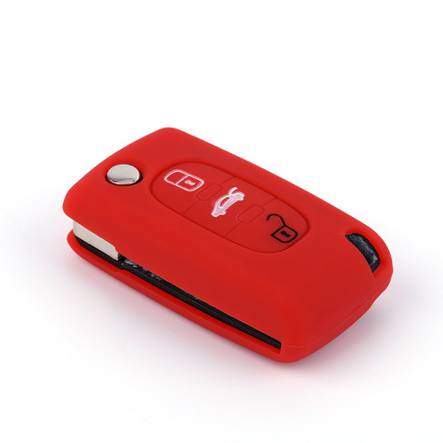 PEUGEOT Fold 3-Button 408 Silicone Car Key Fob Case with Keyless Remote Protection