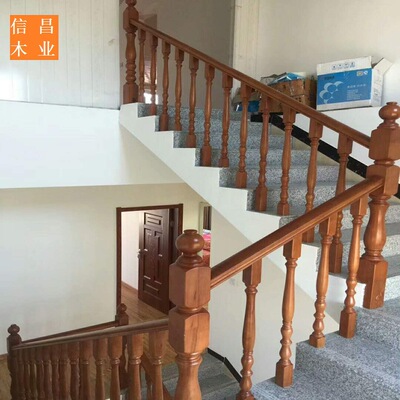 Thailand Rubber wood stairs Wooden handrail Solid wood staircase Column Manufactor Direct selling support customized Free of charge calculation The amount