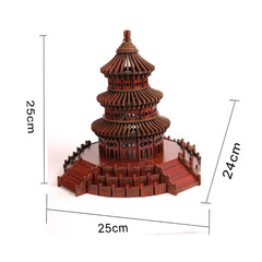 Deep Breathing Laser Engraved Tiananmen Four-Linked Wooden DIY Toy Simulation Model 3D Smart Assembly Student Gift
