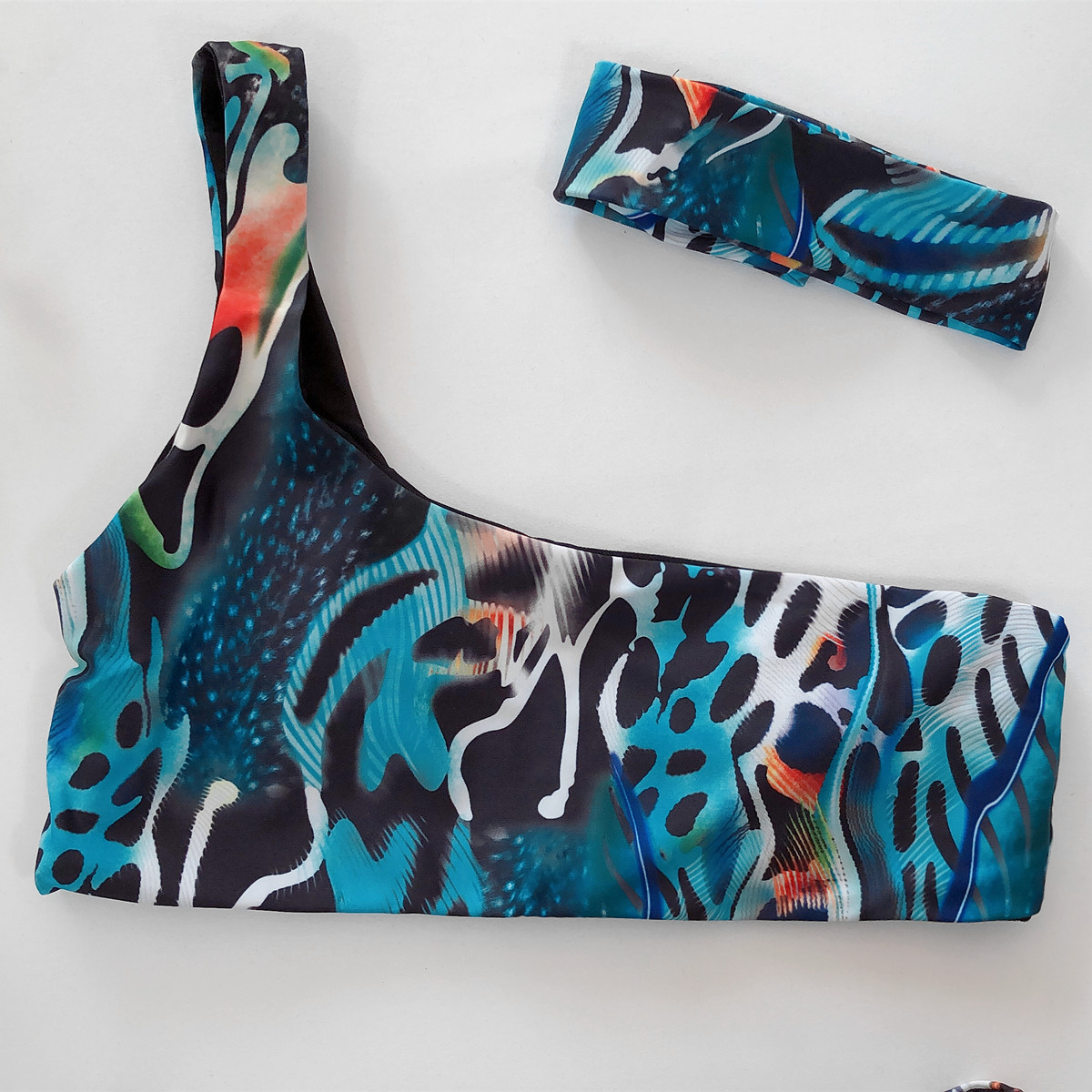Hot selling fashion bikini ladies split swimsuit one-shoulder snake print series NSDA1224