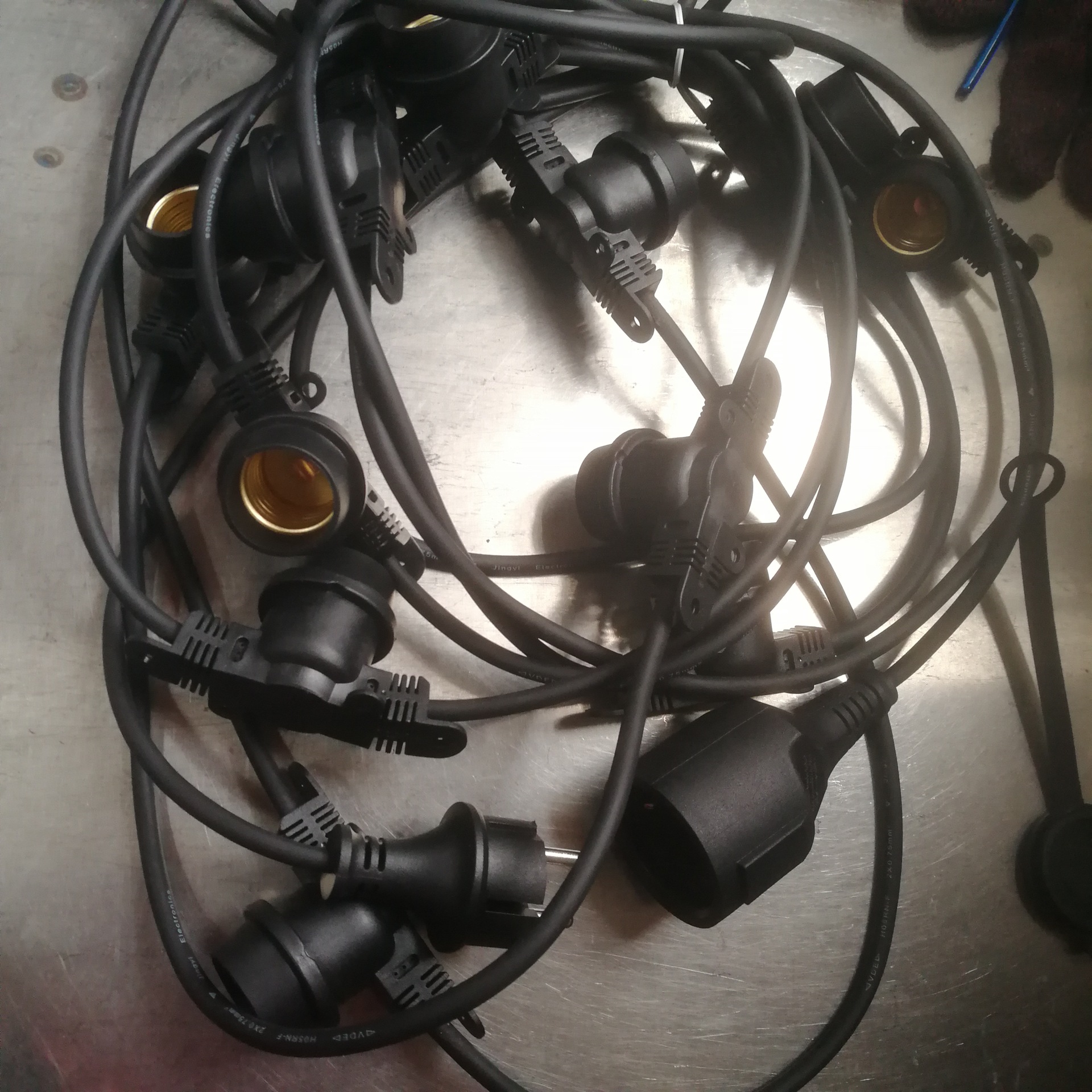 厂家批发 E27防水灯串线 户外防水灯串 E26欧式灯串 欧规延长线