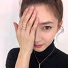 Fashionable golden ring, on index finger, Korean style, internet celebrity, pink gold