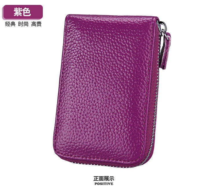 60g Weight Zipper Closure Type Business Occasion Genuine leather Material Solid Color Pattern Unisex Gender Coffee, Royal Blue, Orange, Dark Blue, Pink, Purple, Red, Green, Yellow, Black Color Unisex Solid Color Genuine Leather Coffee Royal Blue Orange Zipper Card Holders 43