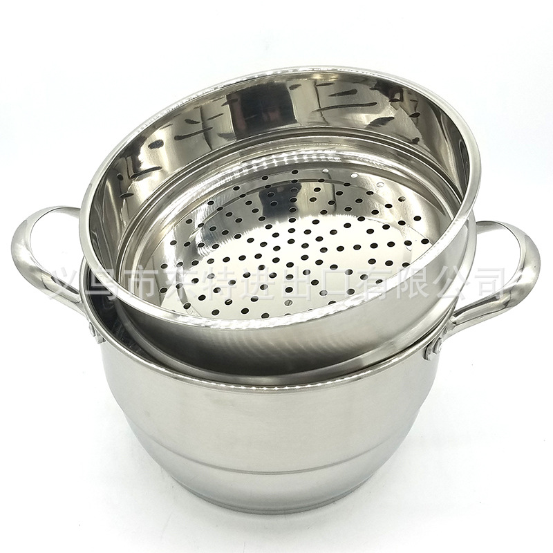 Factory direct sales of new type of soup pot, non-magnetic thickened double-base soup steamer, multi-functional pot, sanding double-layer Korean-style gift pot detail image 7