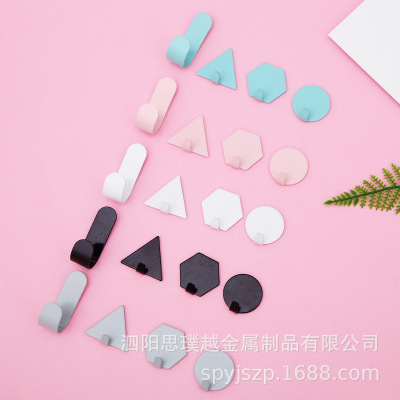 创意铁艺小挂钩强力粘胶免打孔挂架壁挂无痕粘钩宿舍墙壁挂衣钩女