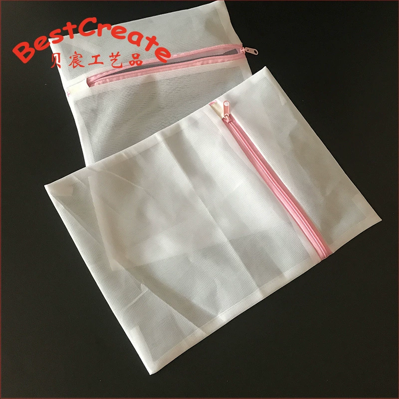 Mesh bag for laundry with zipper, wholesale