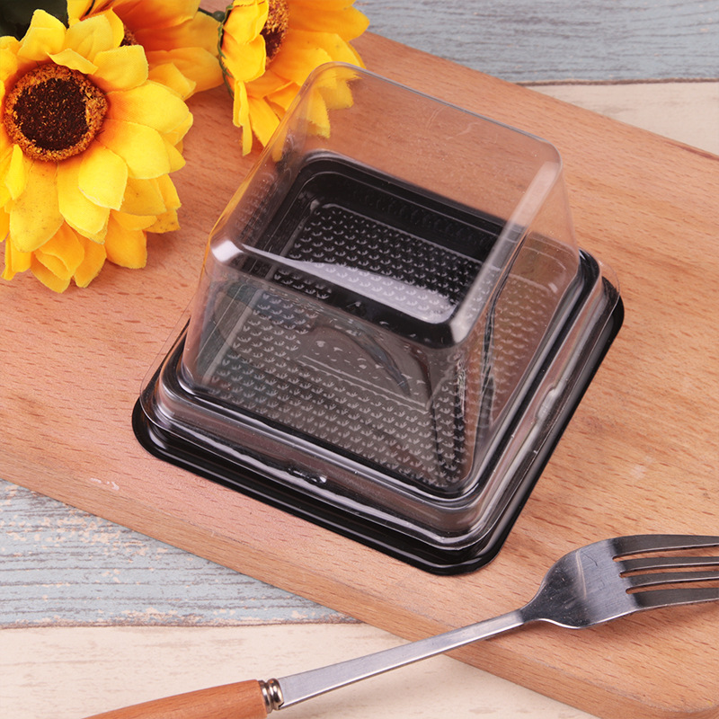 塑料小方盒 厂家现货月饼盒单个方形透明雪媚娘绿豆糕西点包装盒