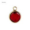 Accessory, glossy crystal, pendant, 12 colors, 12 month