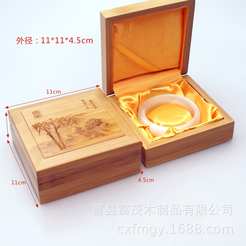 竹木盒 首饰包装饰品展示盒 珠宝盒手串盒礼品收藏品木盒