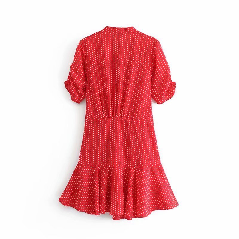 Polyester Vintageskirt(red-S) NHDS0695-red-S