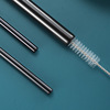 Cross -border 304 stainless steel straw -plated titanium color straw