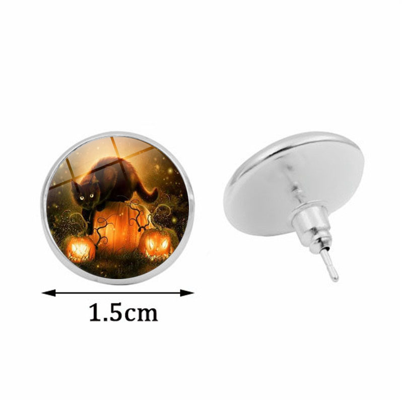 Halloween Katzen Schmuckset Mit Halbmond Zeit-edelstein_voghion.com