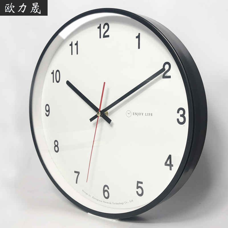 12-inch metal wall clock light luxury qu...