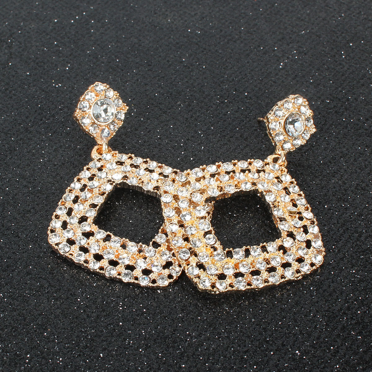 Geometric Diamond Earrings With Alloy Diamonds Exaggerated Diamond Earrings display picture 9