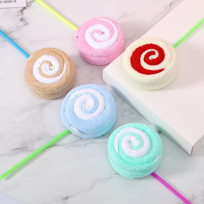 创意五色糖果小毛巾儿童节礼物促销酒席婚礼小棒棒糖造型毛巾批发|ms