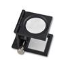 Manufactor Direct selling Scale Metal Folding portable black magnifier Two LED Light cloth mirror 905A