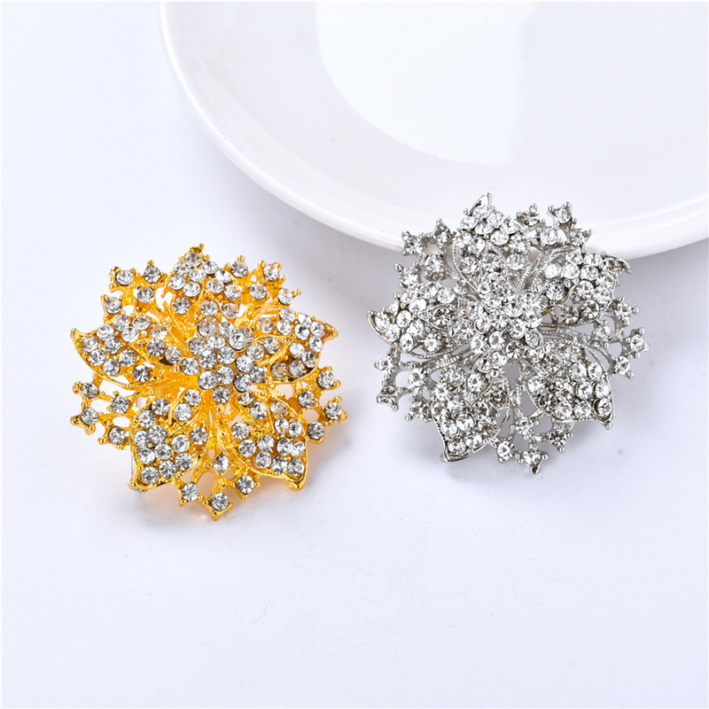 Style IG Brillant Fleur Alliage Placage Incruster Strass Unisexe Broches display picture 3