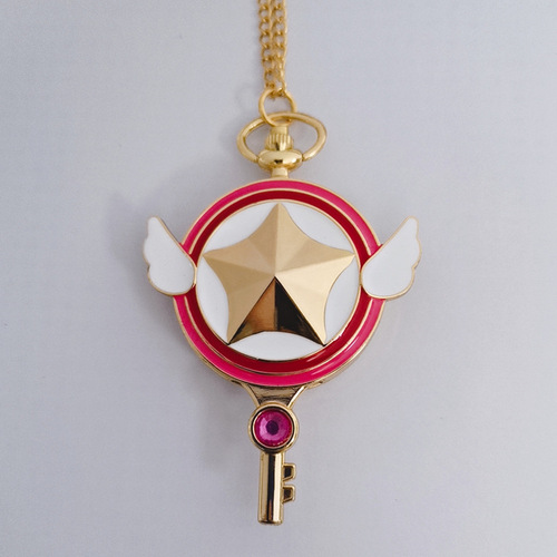 19 Variety Sakura Pocket Watch Wholesale Ladies Casual Cartoon Anime Sailor Moon Necklace Pocket Watch Street Stall