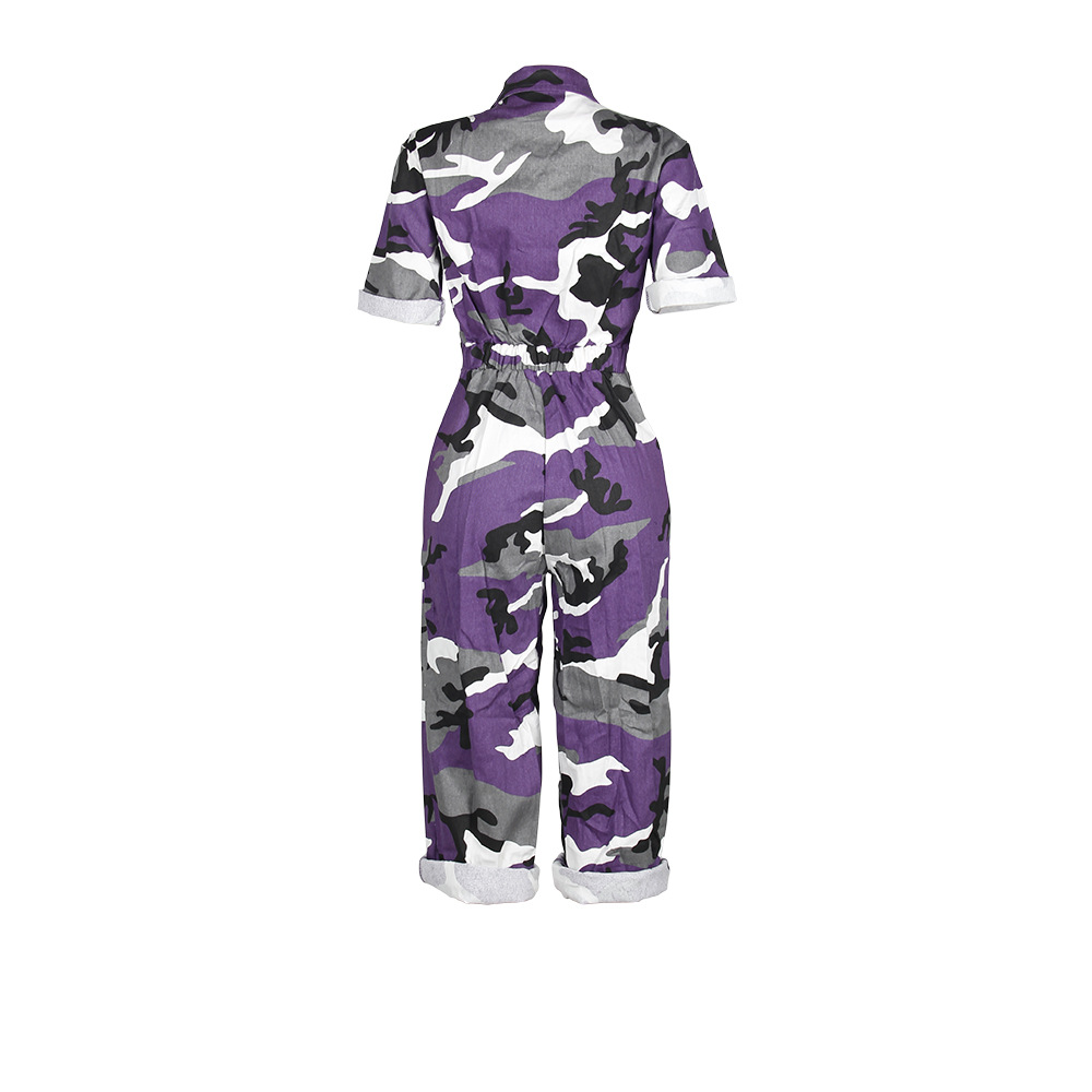 Independence Day Stars and Stripes Camouflage Jumpsuit Nihaostyles wholesale clothing vendor NSMDJ75035